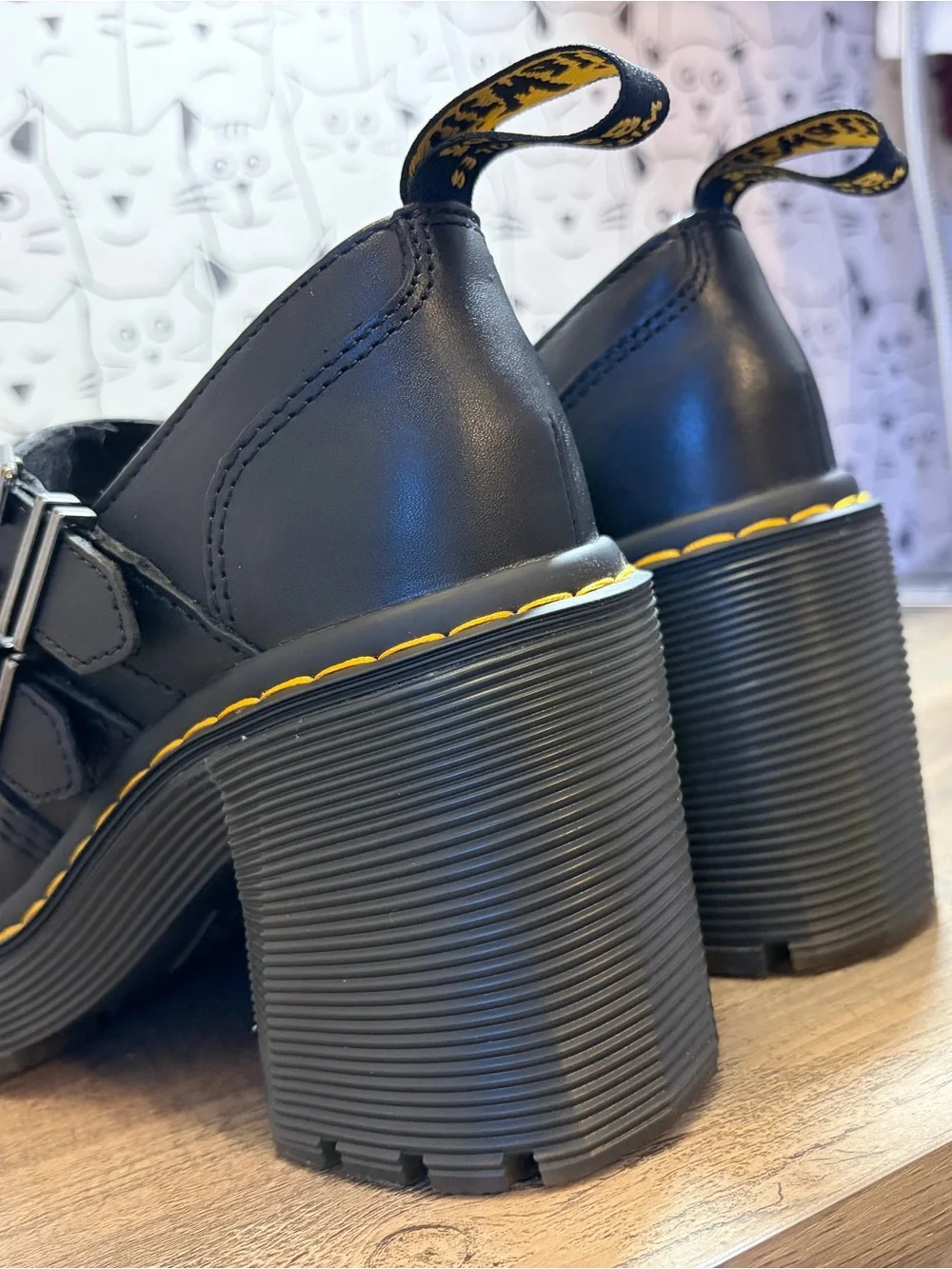 Dr. Martens Black Eviee Sendal Leather heeled shoes